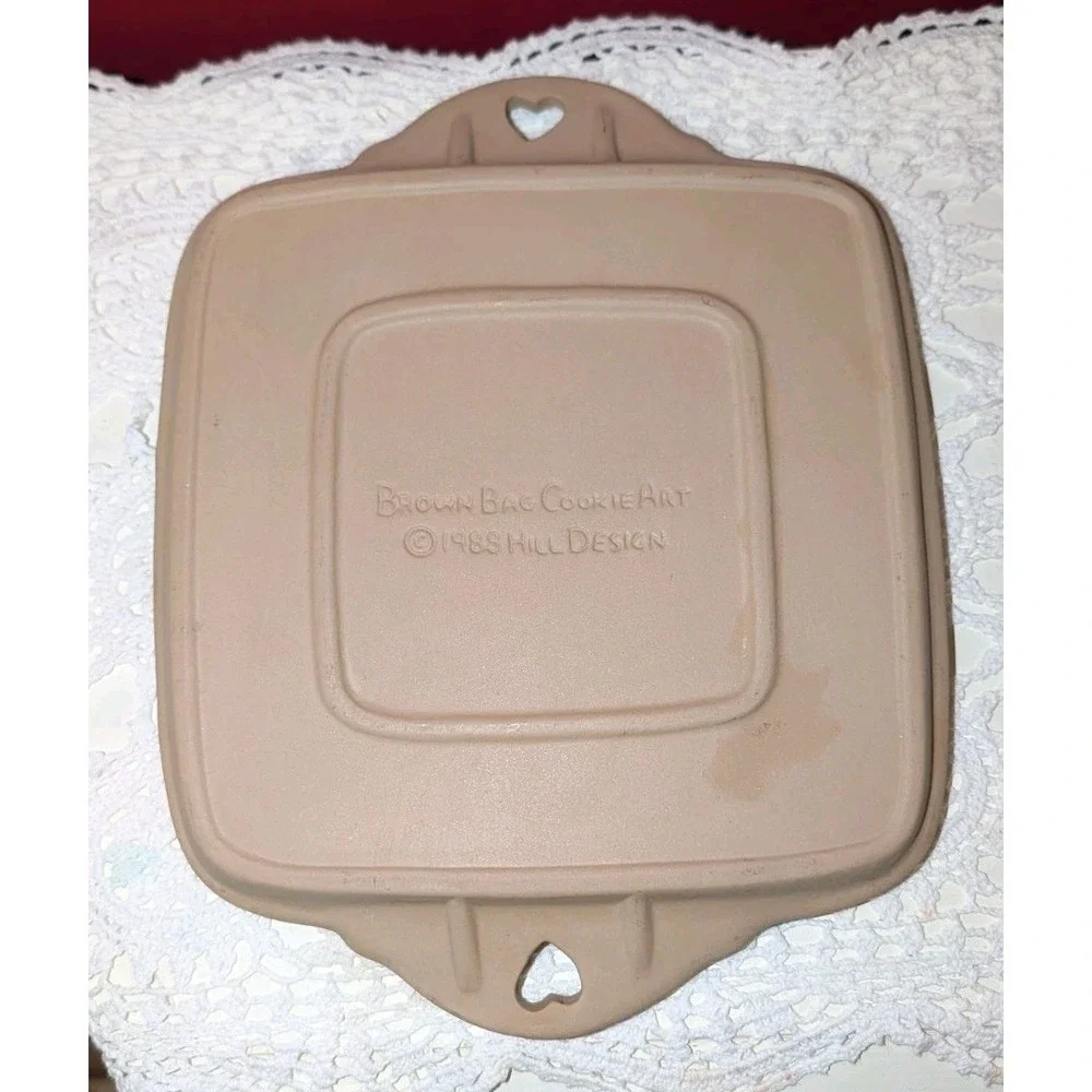 1988 Brown Bag Cookie Square Floral Shortbread Baking Mold Hearts Cottagecore